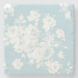 Marmorglasuntersetzer aqua Rosen Steinuntersetzer