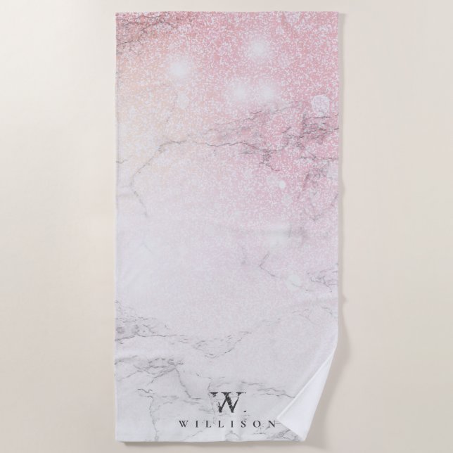 MarmorGlitzer Personalisiert Strandtuch (Vorderseite)