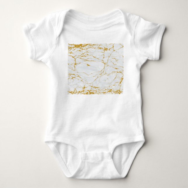 Marmorgoldene Textur Nahtloses Muster Baby Strampler (Vorderseite)