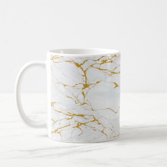 Marmorgoldene Textur Nahtloses Muster Kaffeetasse (Links)