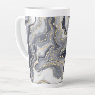 Marmorgrau, weiß und Gold Milchtasse