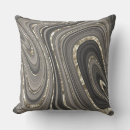 Marmorgraue schwarze Wellen Kissen