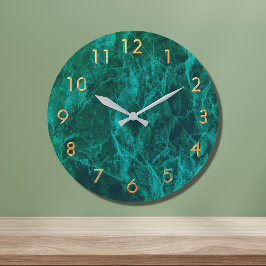 Marmorgrün Gold elegant klassisch Große Wanduhr