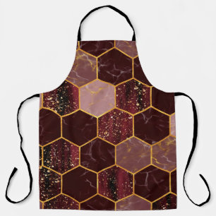 Marmorhexagon nahtlose Textur mit Gold Schürze