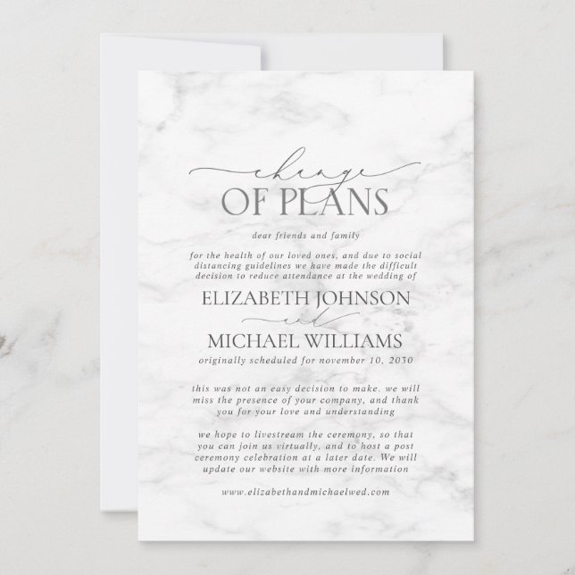 Marmorhochzeit Datum der Zurückstellung Save the D Save The Date (Vorderseite)