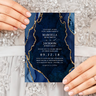 Marmorhochzeit und Hochzeit von Gold Einladung