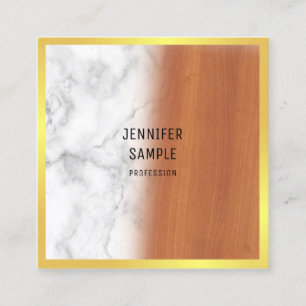 Marmorholz Schwarz Gold Elegante Luxus-Vorlage Quadratische Visitenkarte