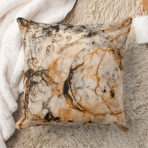 Marmorierte Bio Abstrakte blaugrüne schwarze Throw Kissen