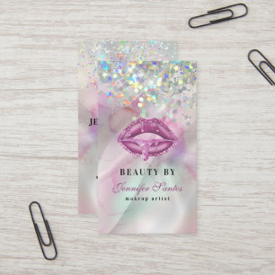 Marmorierte holografische Glitter-Lippen QR-Code-S Visitenkarte