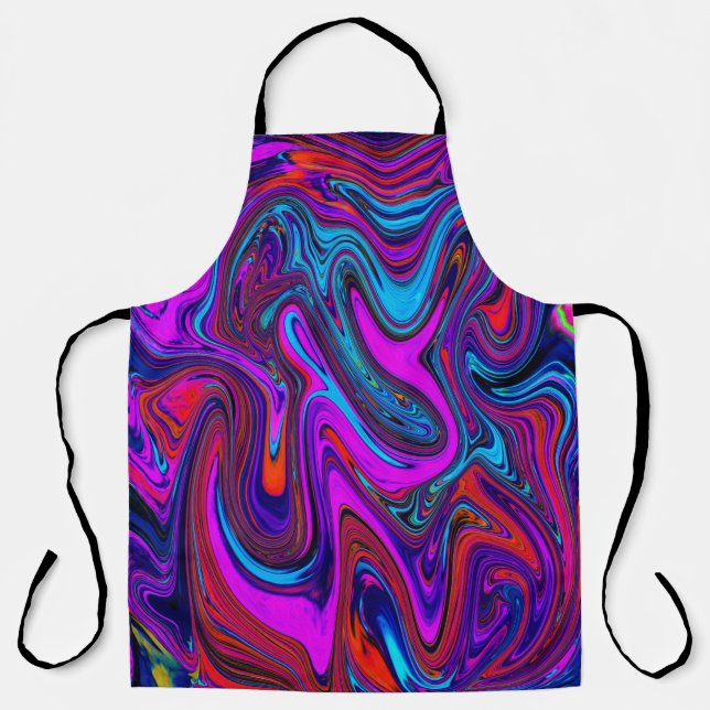 Marmorierte Magenta, Abstrakte Kunst in Blau und R Schürze (Vorderseite)