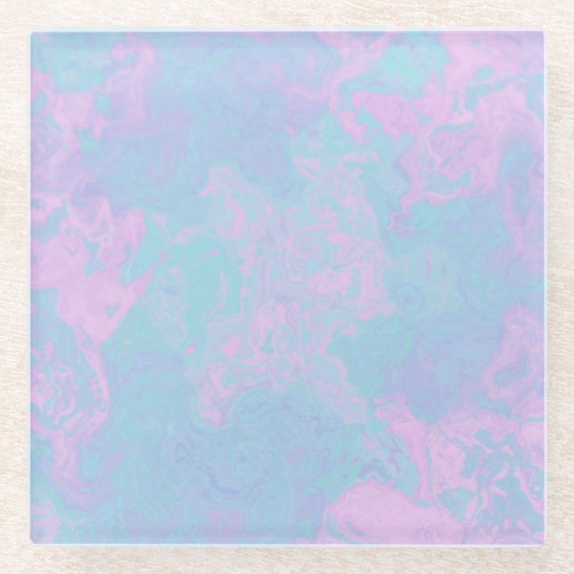 Marmorierte Pastellfarbe Glasuntersetzer (Vorderseite)