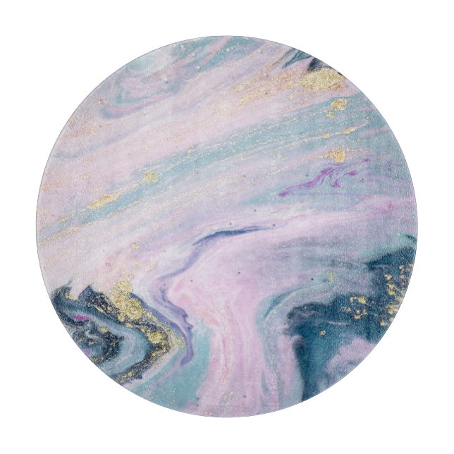 Marmorierte Pastellfarben, luxuriöser Hintergrund. Schneidebrett (Vorderseite)