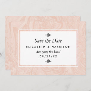 Marmorierte Rose Elegante Hochzeit Save the Date