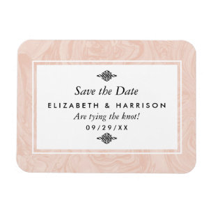 Marmorierte Rose Elegante Hochzeit Save the Date Magnet