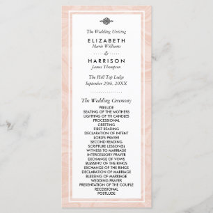 Marmorierte Rose Elegantes Hochzeitsprogramm für V Programm