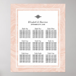 Marmorierte Rose Elegantes Hochzeitsszenario Poster
