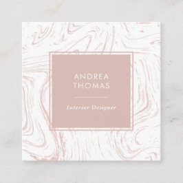 Marmorierte Rose Rosa Muster quadratische Visitenk Quadratische Visitenkarte