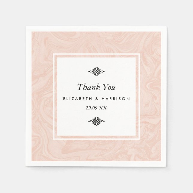 Marmorierte Rose Serviette (Vorderseite)