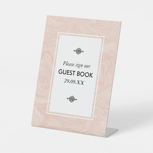 Marmorierte Rose Sockelschild