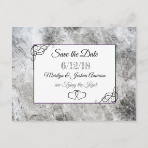 Marmorierte Stein-Save-the-Date-Postkarte Postkarte