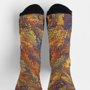 Marmoriertes Buch Vorsatzpapier Gelb Orange Blau V Socken