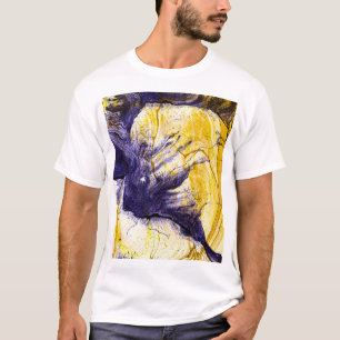 Marmoriertes Papier: Helle Acryl-Kunst T-Shirt