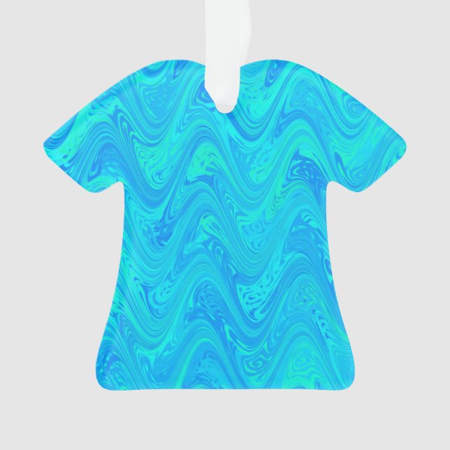 Marmorierung Blau Grün Muster Ornament (Vorderseite)