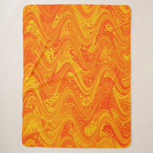 Marmorierung Orange Gelb Rot Muster Sherpadecke