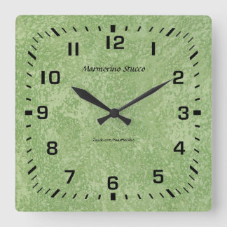 Marmorino Stucco Imitate beenden Quadratische Wanduhr