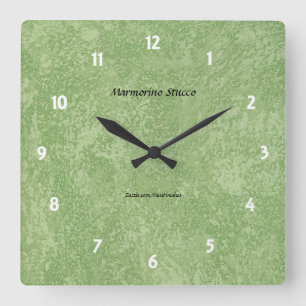 Marmorino-Stuck-Faux-Finish Quadratische Wanduhr