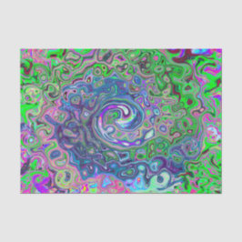 Marmorkalkgrün und Lila Abstrakter Retrowirbel Seidenpapier