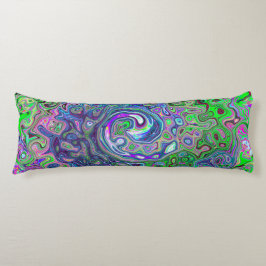 Marmorkalkgrün und Lila Abstrakter Retrowirbel Seitenschläferkissen