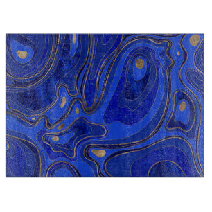 Marmorkarte - Blau und Gold Schneidebrett