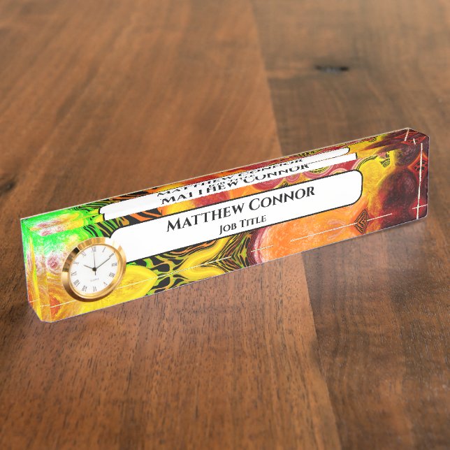 Marmorklasse Moderne Personalisiert Namensplakette (Seite)