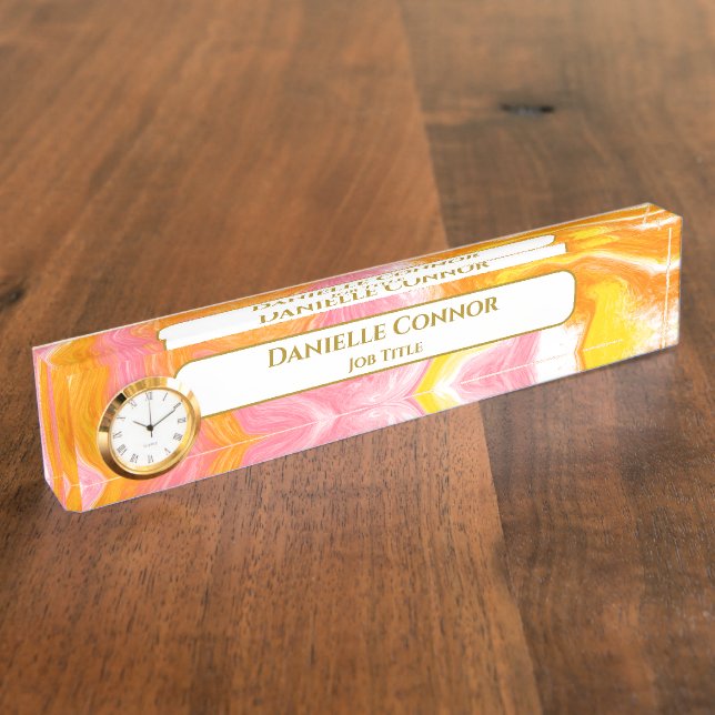 Marmorklasse Moderne Personalisiert Namensplakette (Seite)