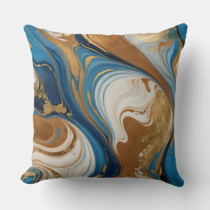 Marmorkupfer Blau und Beige Kissen
