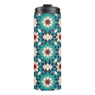 Marmormarmor, marokkanisches Mosaik, Aquamarin Thermosbecher