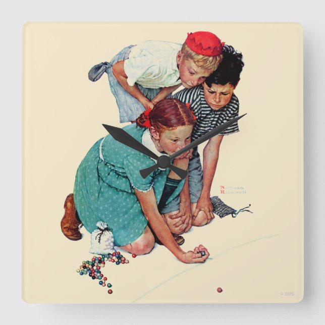 Marmormeister Quadratische Wanduhr (Vorderseite)