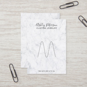 Marmorminimalistische elegante Schmuckring-Anzeige Visitenkarte