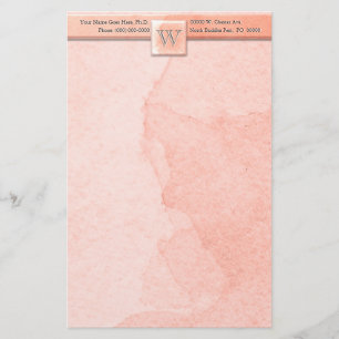 Marmormongramm (rosa) briefpapier