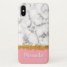 Marmormuster auf Rosa mit Gold-Glitzer