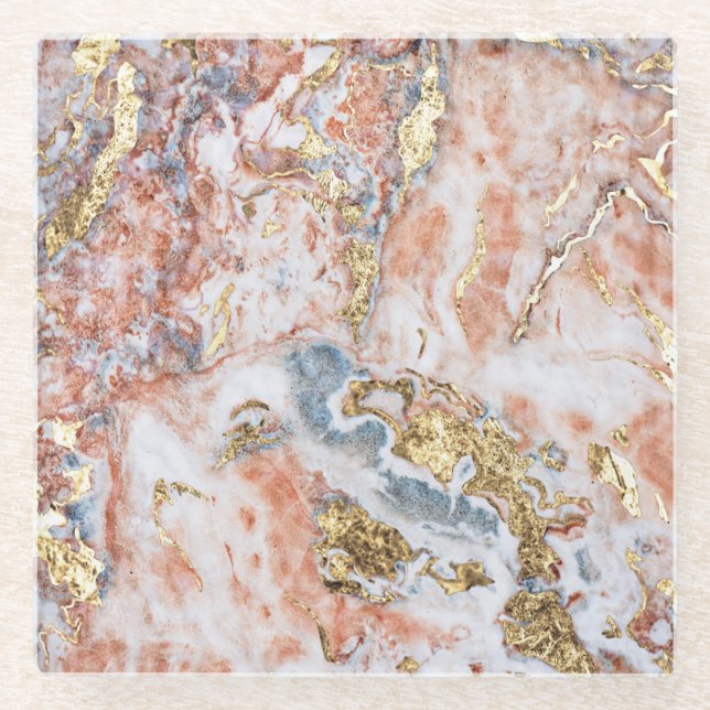 Marmormuster Glasuntersetzer (Vorderseite)