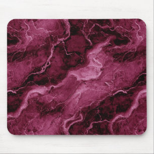 Marmormuster in dunklen Magenta und rosa Mousepad