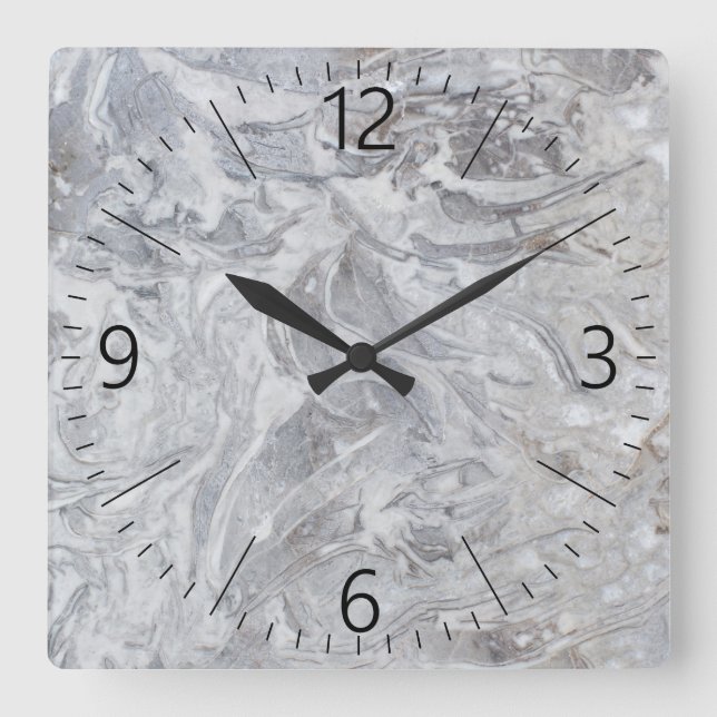 Marmormuster Quadratische Wanduhr (Vorderseite)