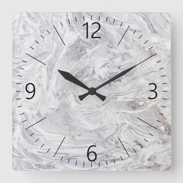 Marmormuster Quadratische Wanduhr (Vorderseite)