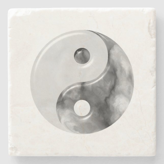 Marmormuster Yin Yang Stone Untersetzer (Vorderseite)