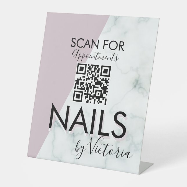Marmornail Salon Termine QR Code  Sockelschild (Vorderseite)