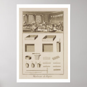 Marmorpapier aus der Enzyklopädie von Denis D. Poster