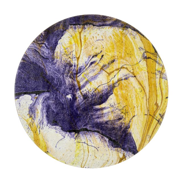 Marmorpapier: Helle Akrylkunst Schneidebrett (Vorderseite)