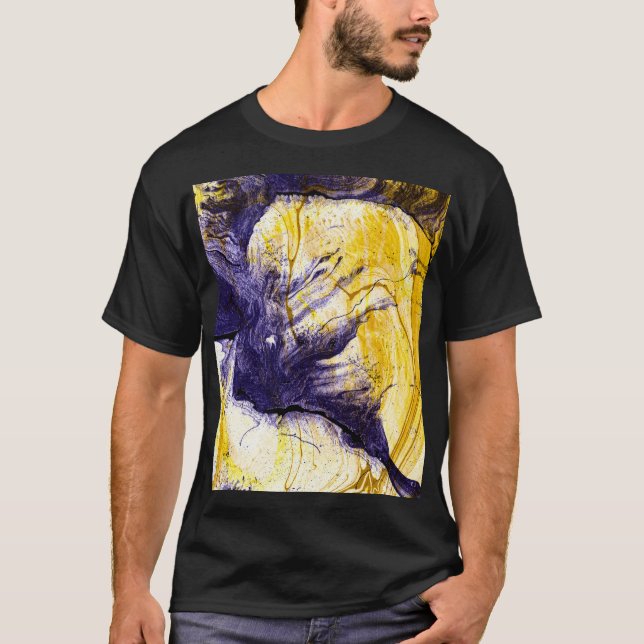Marmorpapier: Helle Akrylkunst T-Shirt (Vorderseite)